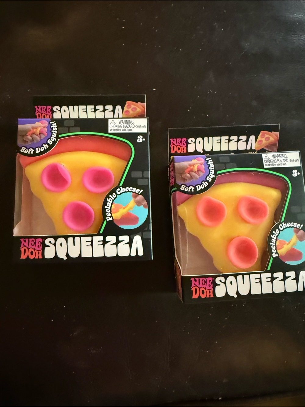 Squeezza Pizza Slice Stress Toy - Yellow with Pink Toppings